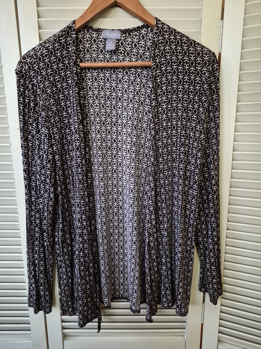 Travelers By Chicos Open Front Cardigan Size 1 Medium